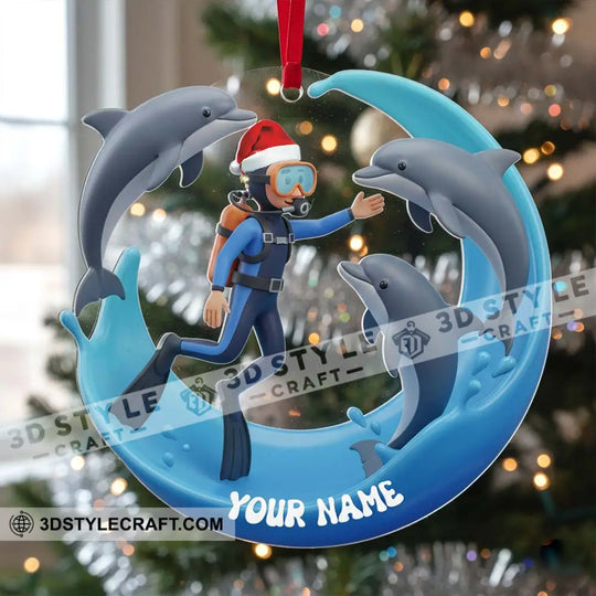 Dolphin Trainer Home Decor, Christmas Ornament, Personalized Ornament style option 2