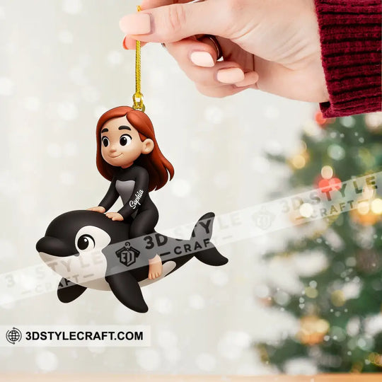 Dolphin Training Home Decor, Christmas Ornament, Personalized Ornament style option 2