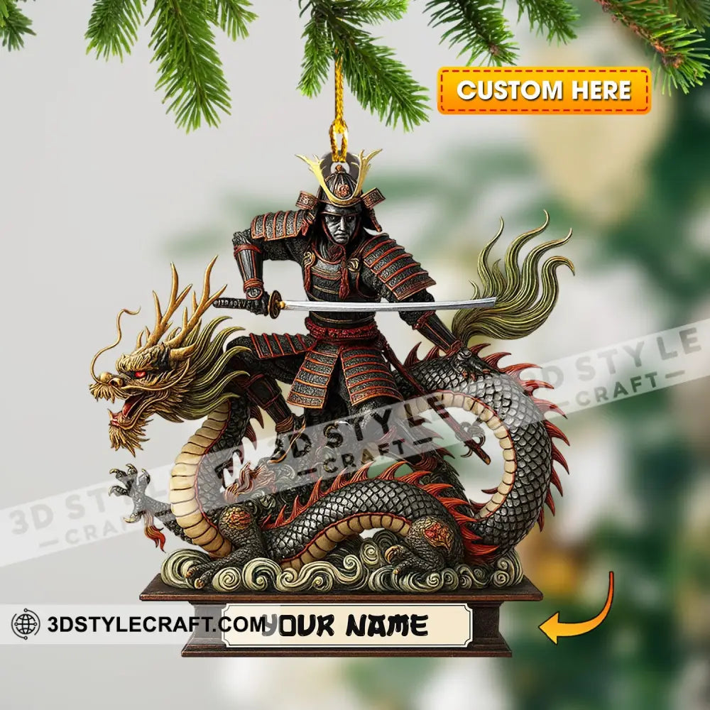 Dragon Samurai Home Decor Christmas Ornament Personalized Ornament 3.54’’ / 1 Ornament Ornament
