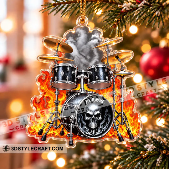 Drummer Home Decor, Christmas Ornament, Personalized Ornament style option 3