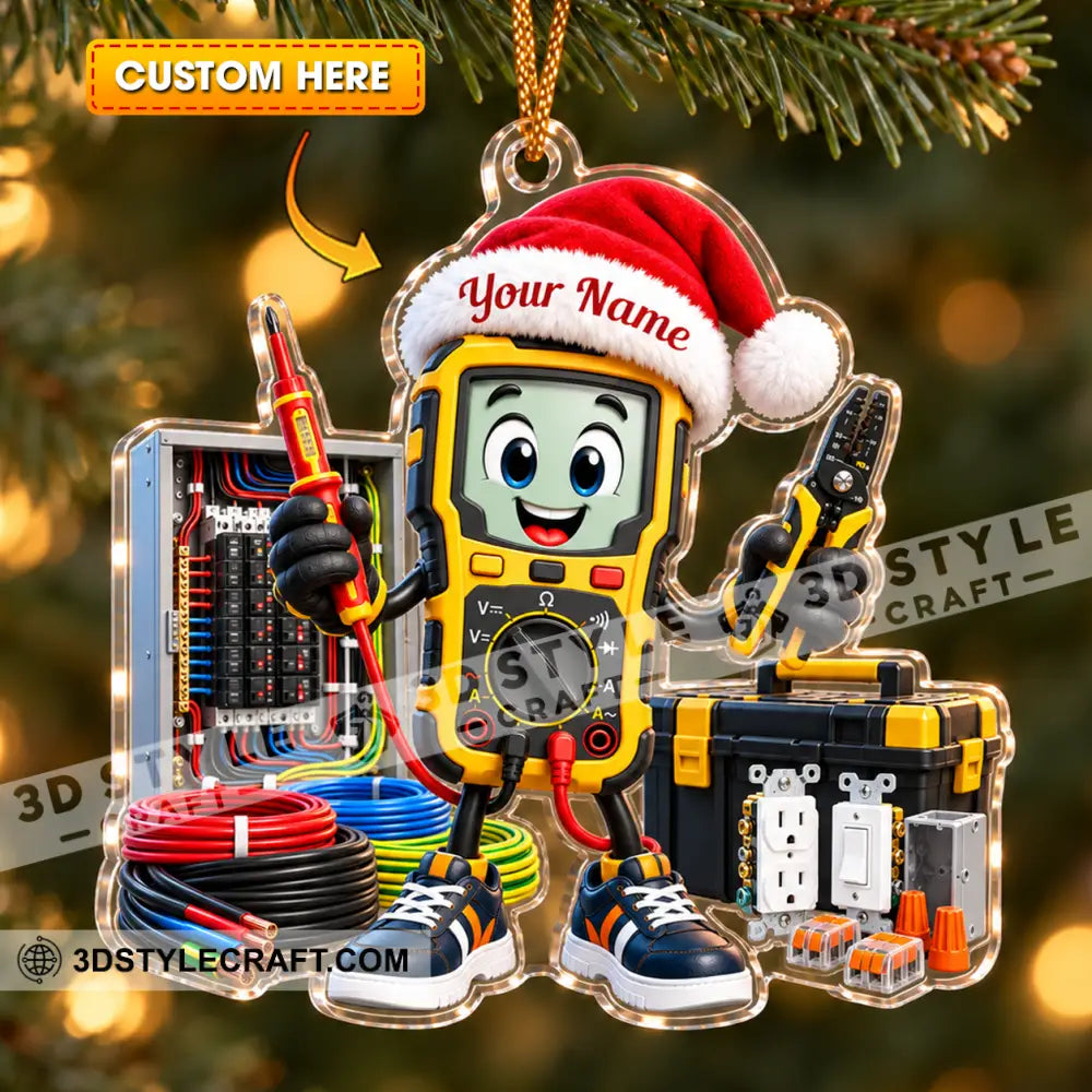 Electrician Home Decor Christmas Ornament Personalized Ornament - 3.54’’ / 1 Ornament - Ornament