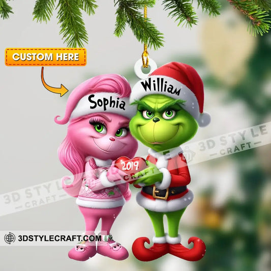 Elf Couple Christmas Ornament Personalized 3.54’’ / 1