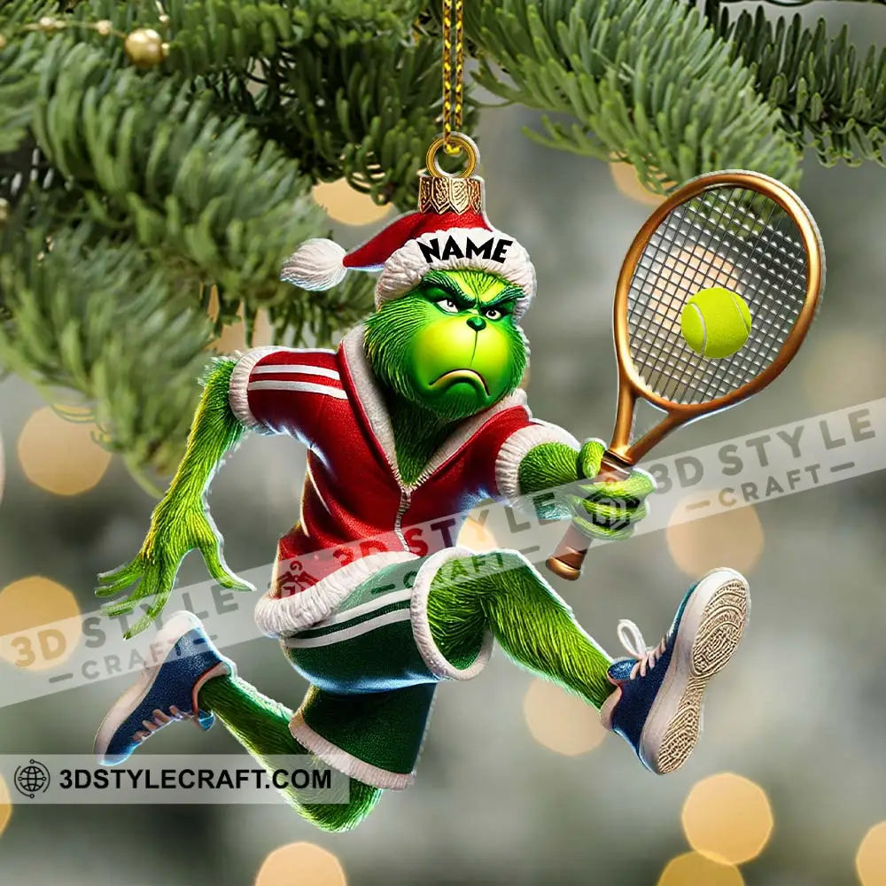 Elf Tennis Ornament Personalized