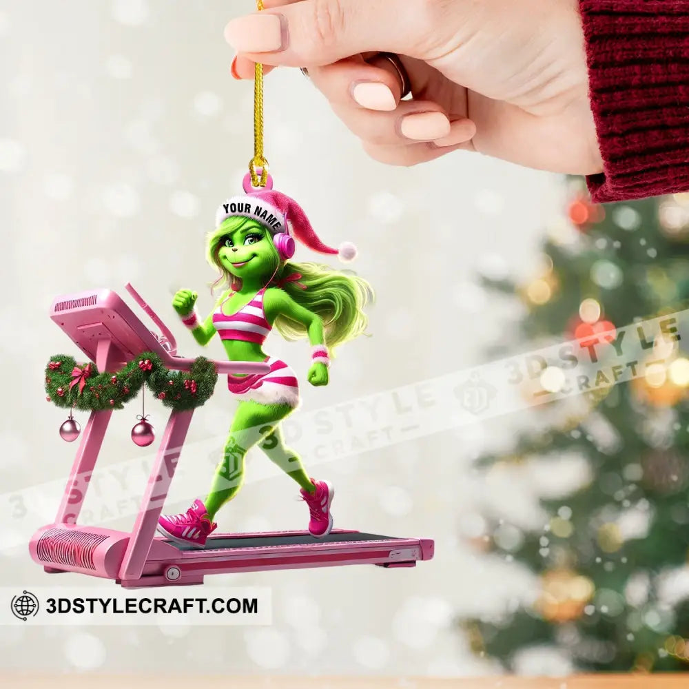 Elf Treadmill Decor Christmas Ornament Personalized