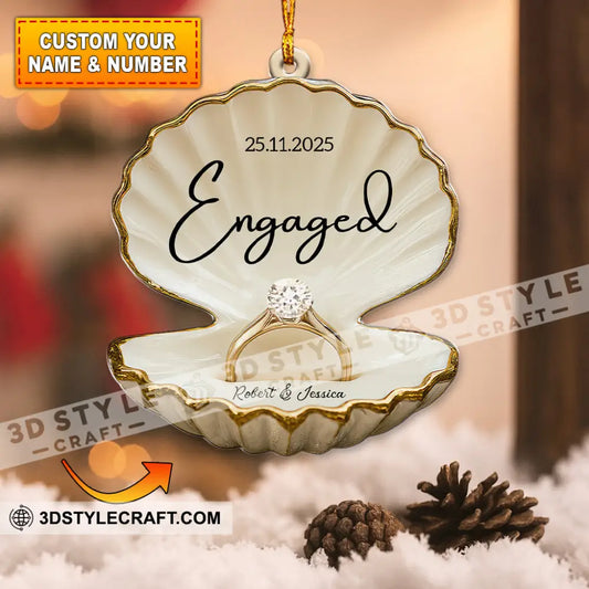 Engaged Couple Christmas Home Decor Christmas Ornament Personalized Ornament 3.54’’ / 1 Ornament Ornament