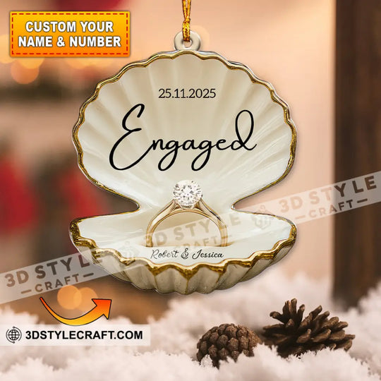 Engaged, Couple Christmas Home Decor, Christmas Ornament, Personalized Ornament style option 1