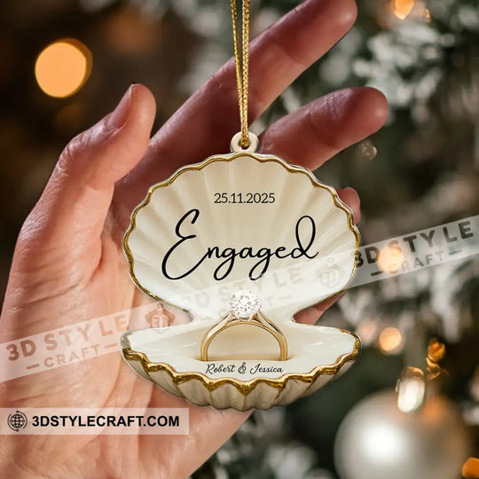 Engaged, Couple Christmas Home Decor, Christmas Ornament, Personalized Ornament style option 2