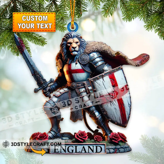 England Lion Warrior Ornament Personalized 3.54’’ / 1