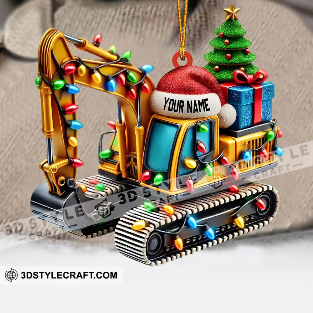 Excavator Decor Christmas Ornament Personalized