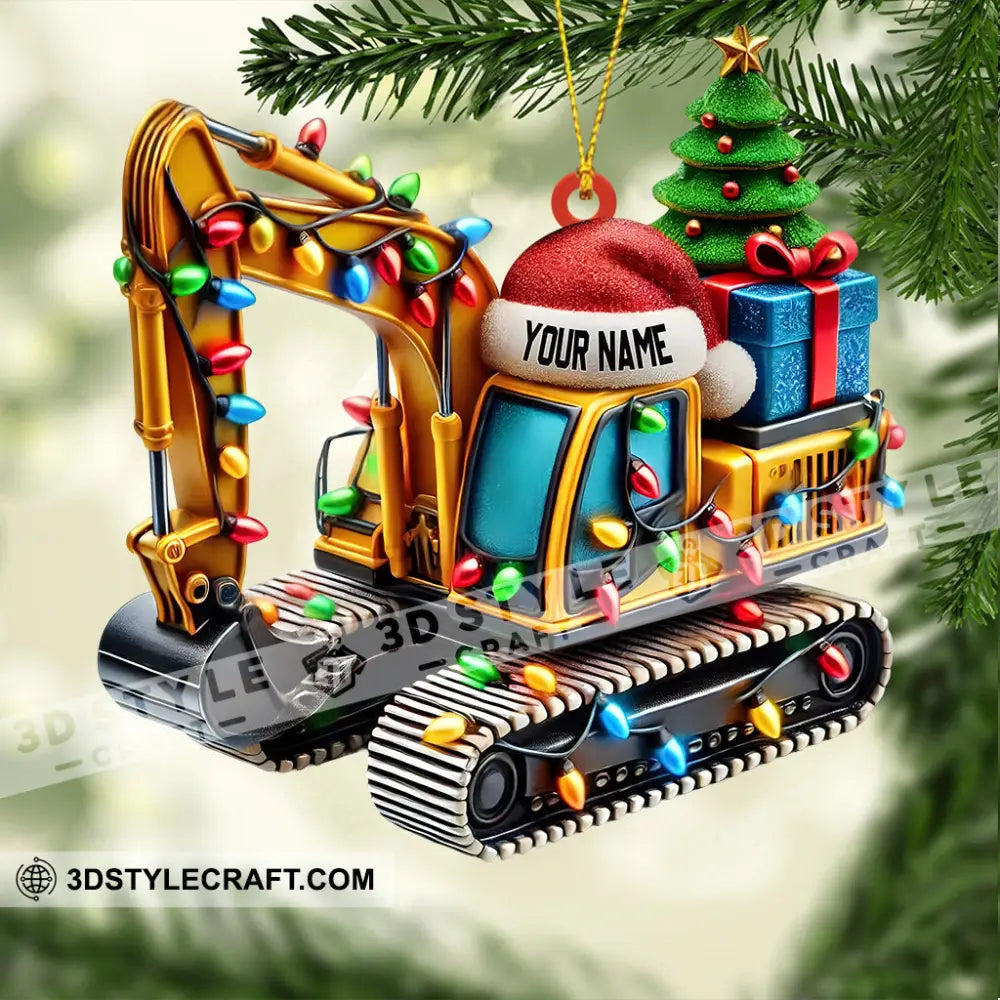 Excavator Decor Christmas Ornament Personalized