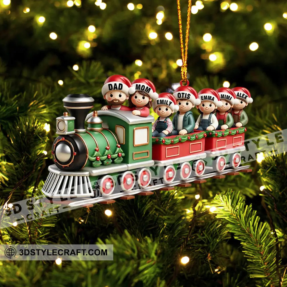 Family Train Home Decor Christmas Ornament Personalized