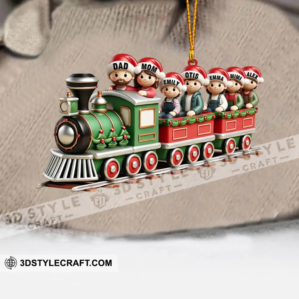 Family Train Home Decor Christmas Ornament Personalized