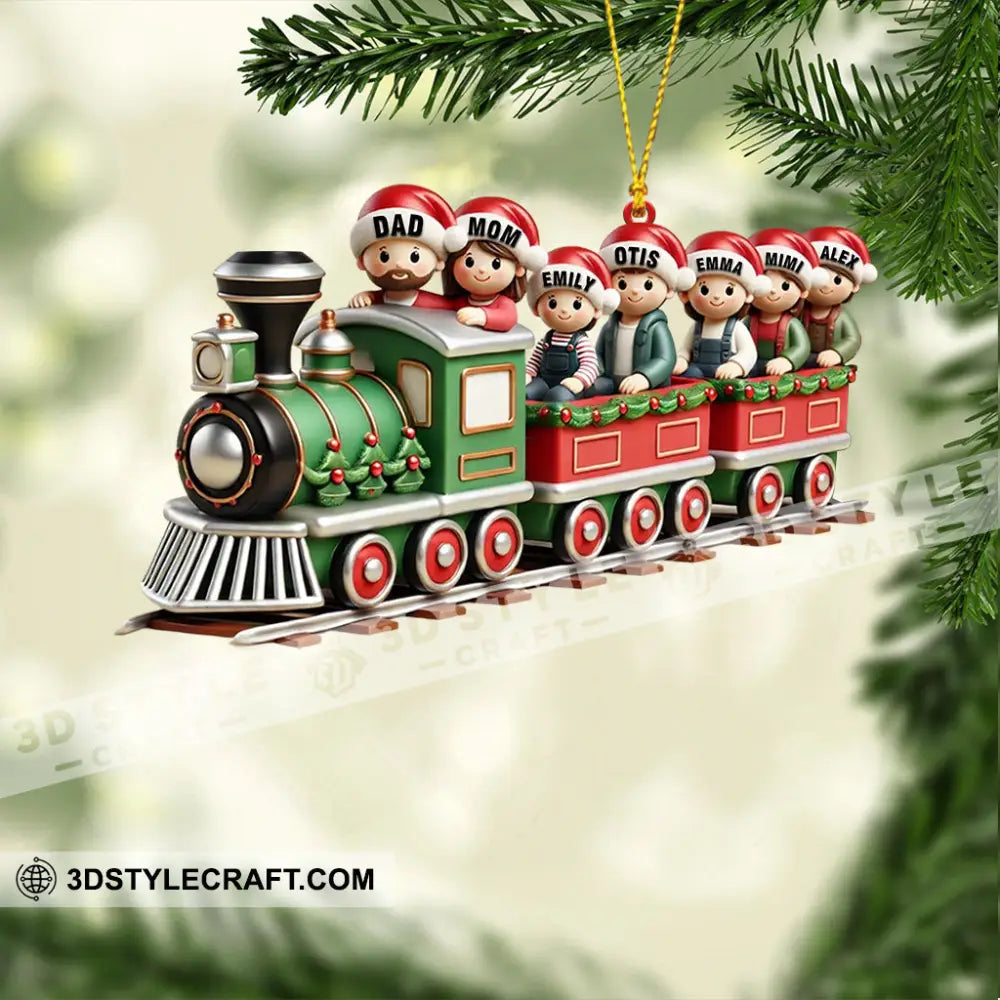 Family Train Home Decor Christmas Ornament Personalized