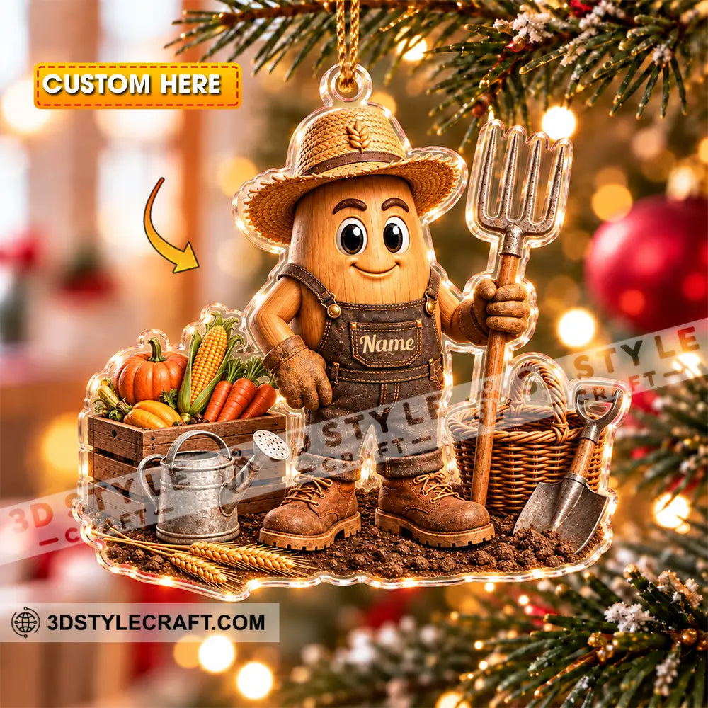 Farmer Home Decor Christmas Ornament Personalized Ornament - 3.54’’ / 1 Ornament - Ornament