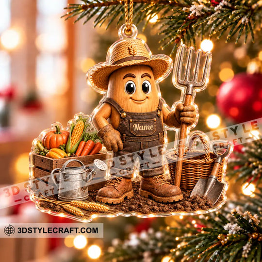 Farmer Home Decor, Christmas Ornament, Personalized Ornament style option 4