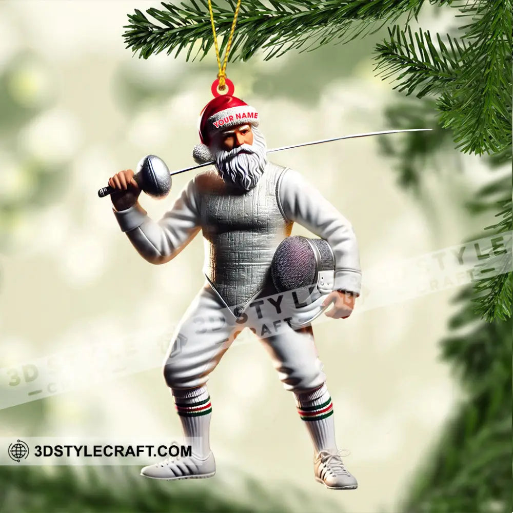 Fencing Christmas Ornament Personalized