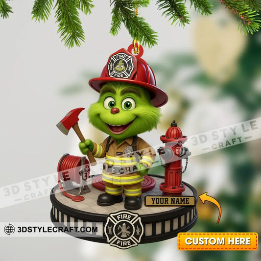 Fireman Home Decor Christmas Ornament Personalized Ornament 3.54’’ / 1 Ornament Ornament