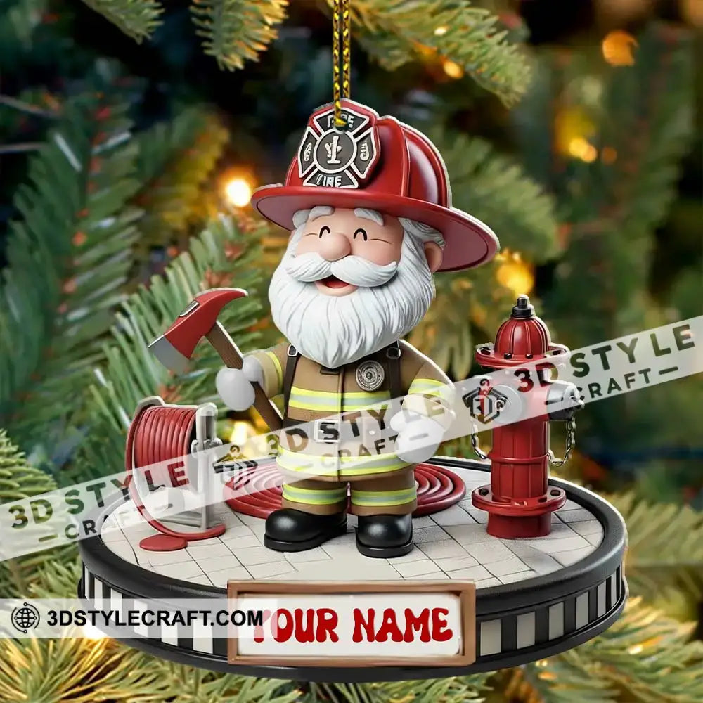 Fireman Santa Home Decor Christmas Ornament Personalized Ornament Ornament