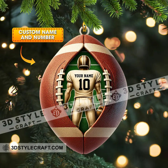 Football Christmas, Home Decor, Christmas Ornament, Personalized Ornament style option 1