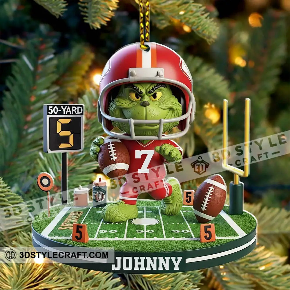 Football Grinch Home Decor Christmas Ornament Personalized Ornament Ornament