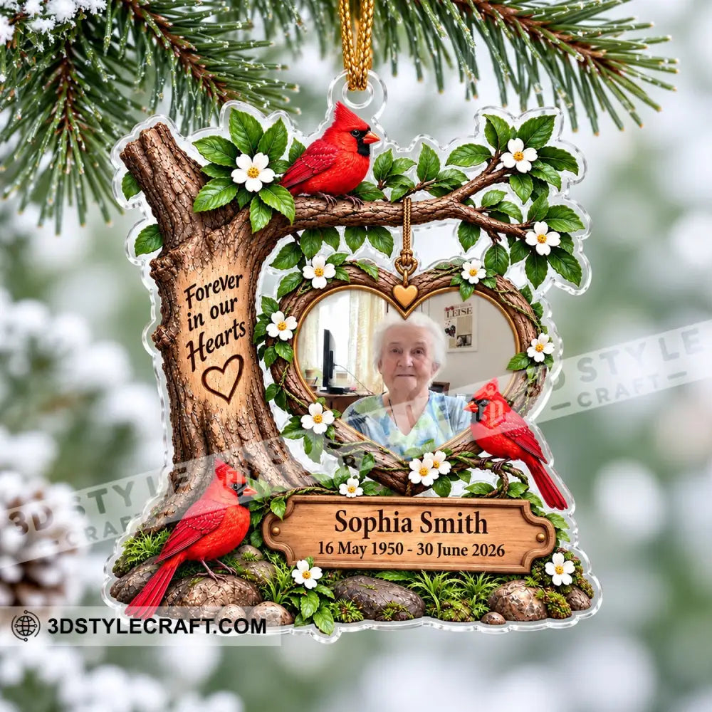 Forever In Our Heart Home Decor Christmas Ornament Personalized Ornament - Ornament