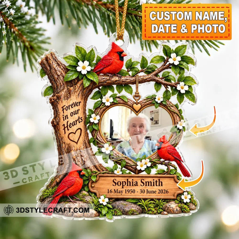 Forever In Our Heart Home Decor Christmas Ornament Personalized Ornament - 3.54’’ / 1 Ornament - Ornament