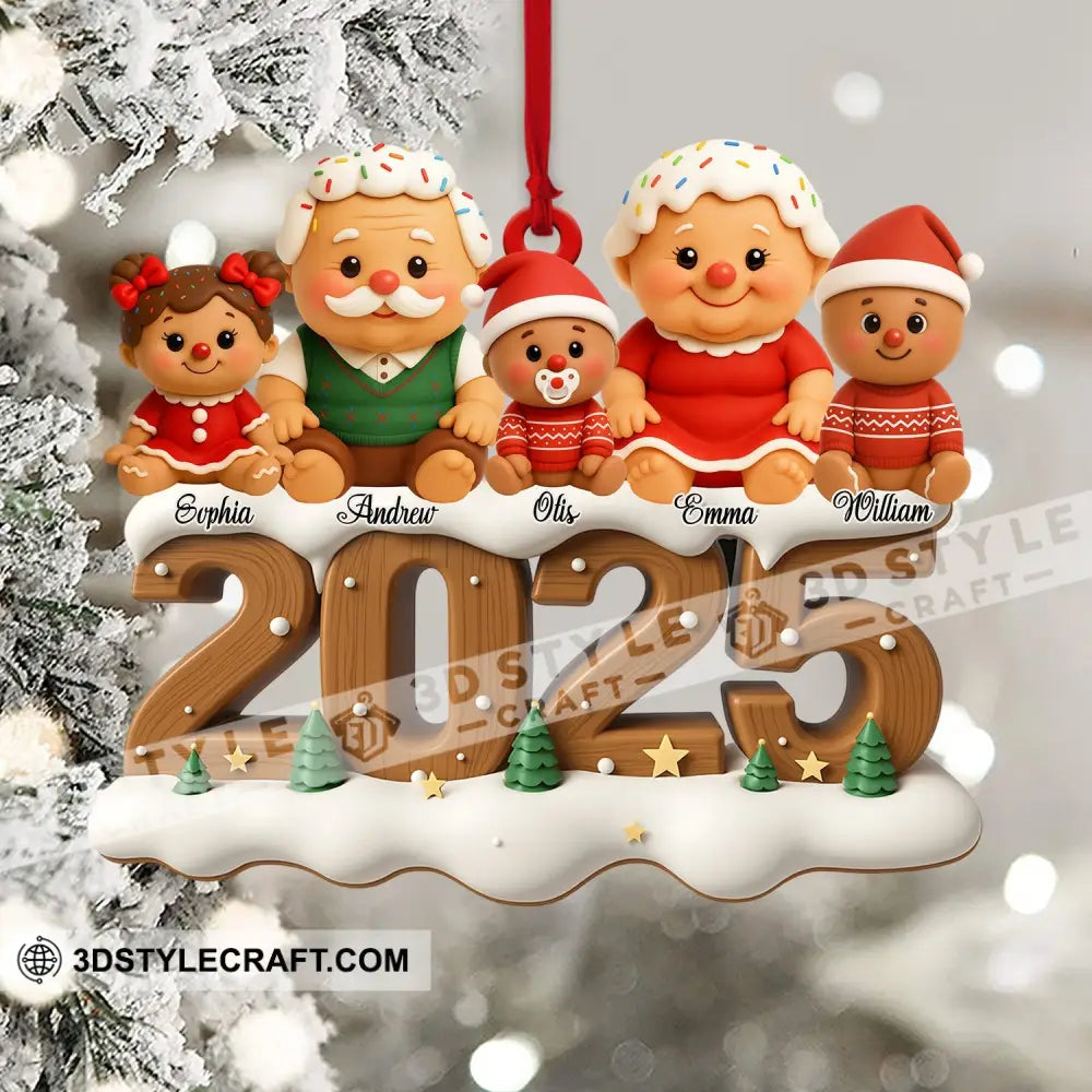 Gingerbread Family Home Decor Christmas Ornament Personalized Ornament Ornament