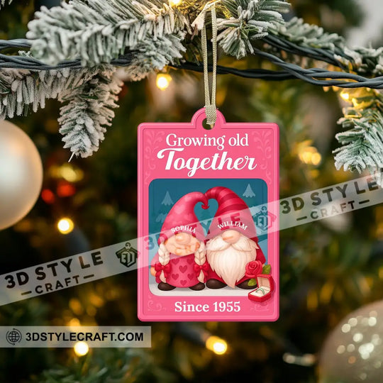 Growing Old Together Christmas, Home Decor, Christmas Ornament, Personalized Ornament style option 3
