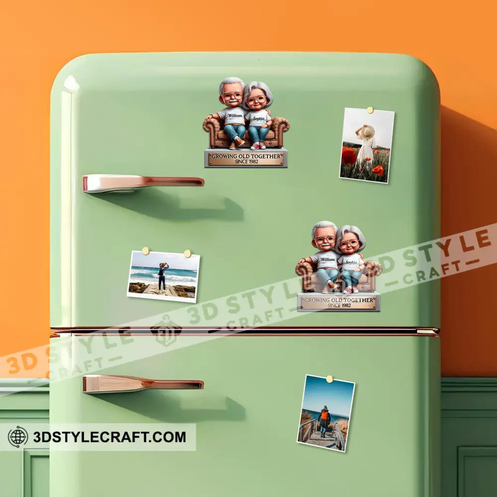 Growing Old Together Couple Fridge Magnet - Personalized