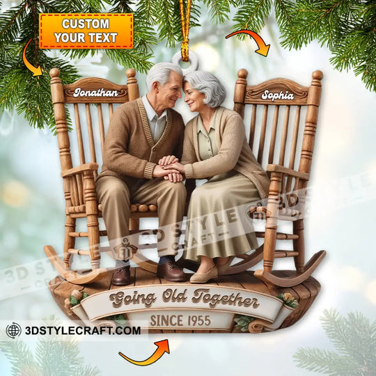 Growing Old Together Couple, Home Decor, Christmas Ornament, Personalized Ornament style option 1
