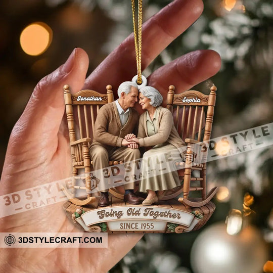 Growing Old Together Couple, Home Decor, Christmas Ornament, Personalized Ornament style option 4