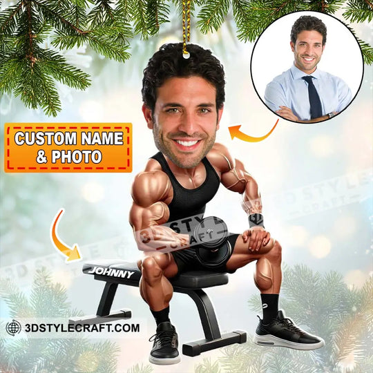 Gym Lover Home Decor, Christmas Ornament, Personalized Ornament style option 1