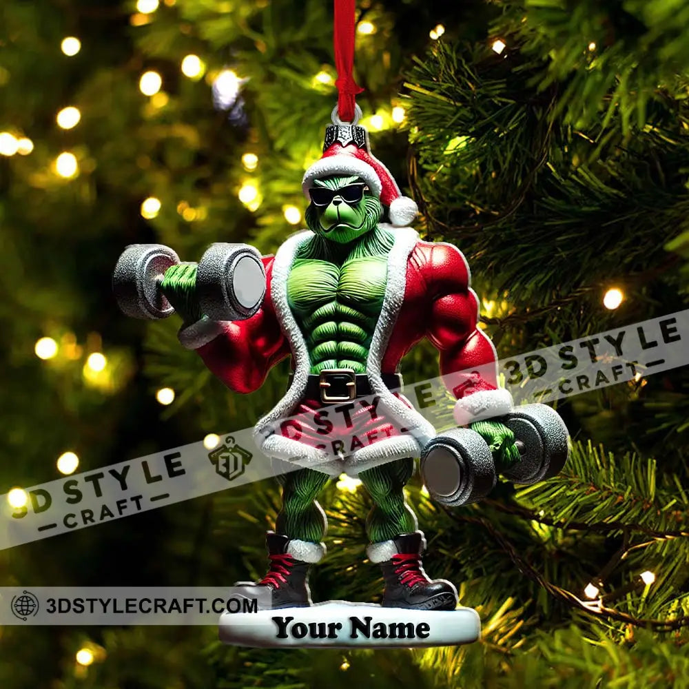 Gym Work Out Elf Christmas Ornament Personalized Gymnastics Gift