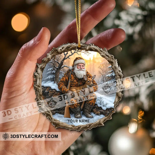 Hiking Santa, Home Decor, Christmas Ornament, Personalized Ornament style option 2
