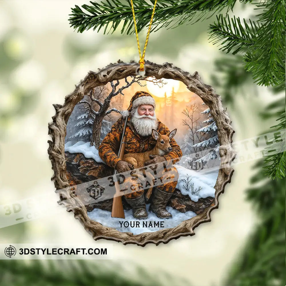 Hiking Santa Home Decor Christmas Ornament Personalized Ornament Ornament