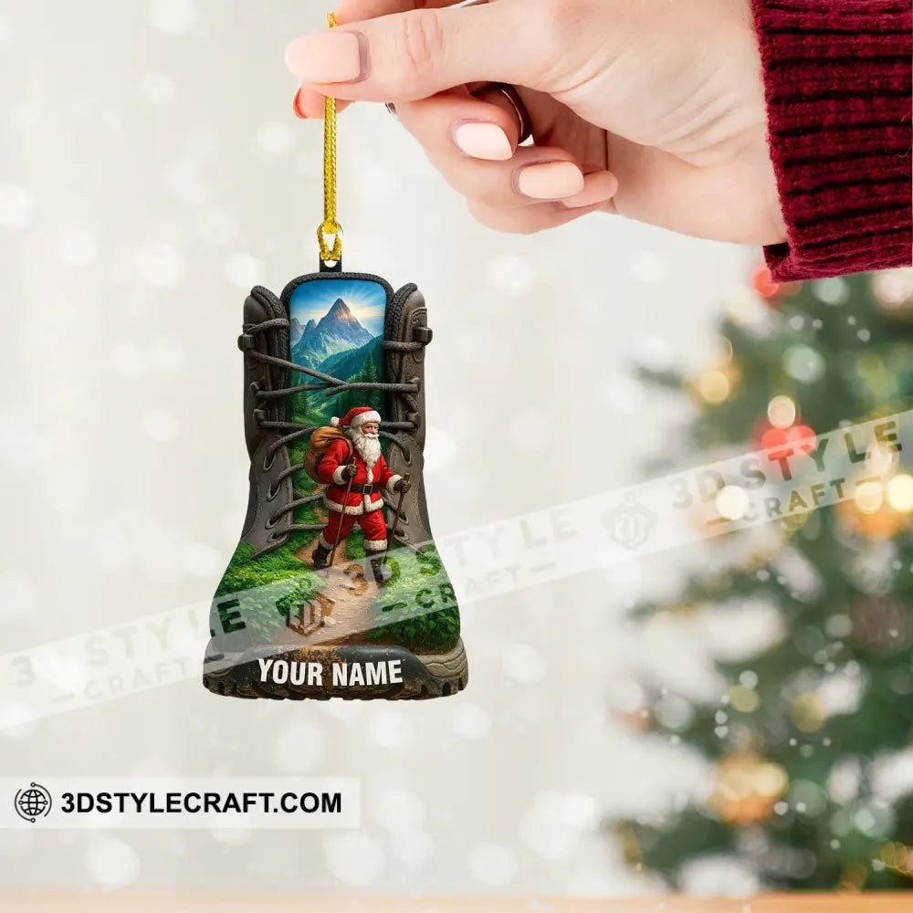 Hiking Santa Home Decor Christmas Ornament Personalized Ornament Ornament