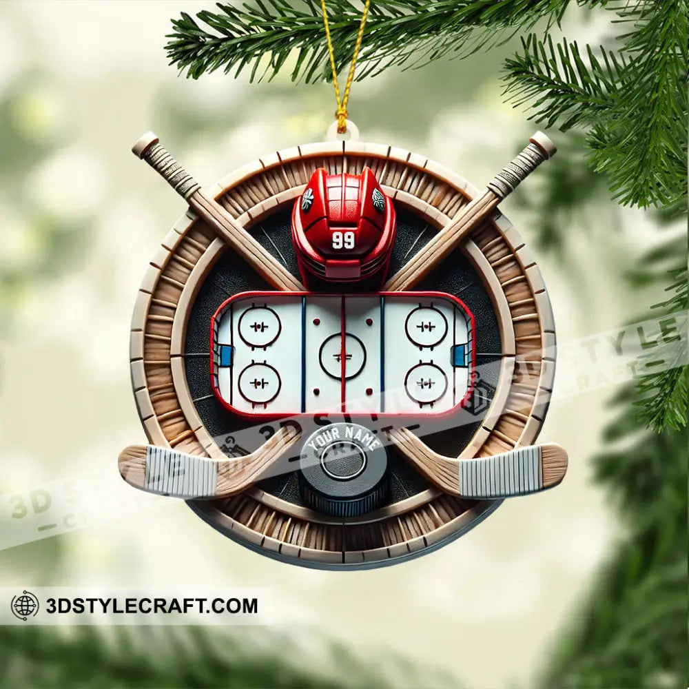 Hockey Christmas Ornament Personalized