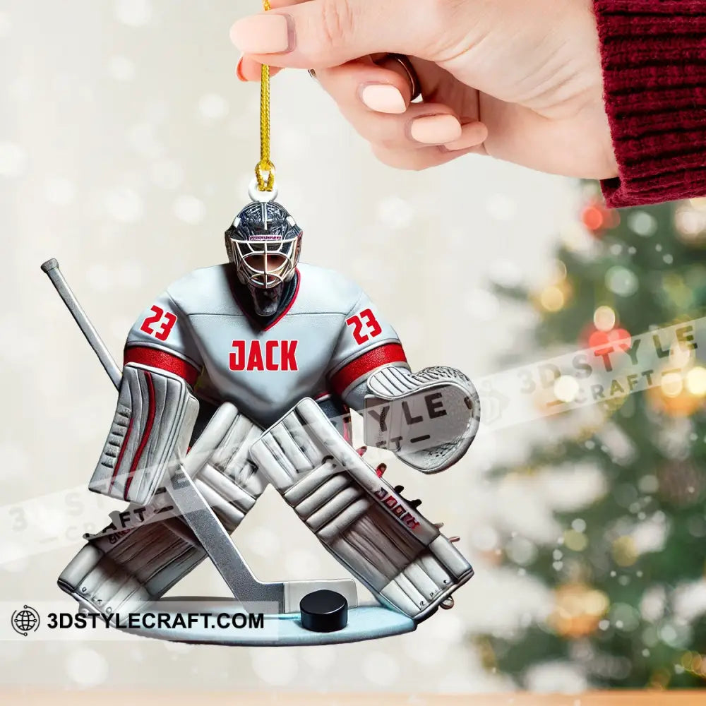 Hockey Goalie Christmas Ornament Personalized