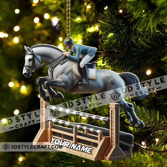 Horse Racer Home Decor, Christmas Ornament, Personalized Ornament style option 3