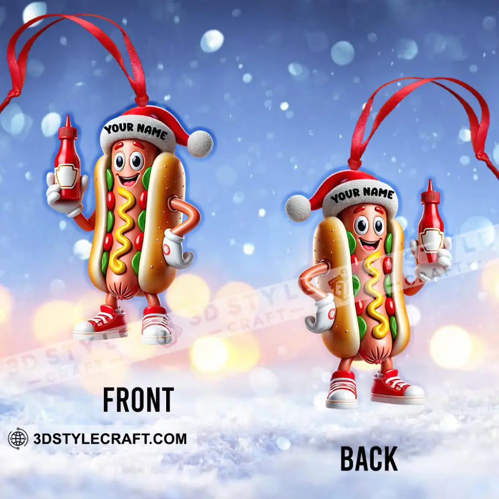 Hotdog Home Decor Christmas Ornament Personalized