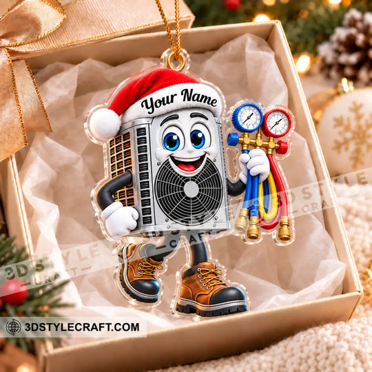 HVAC Tech Home Decor, Christmas Ornament, Personalized Ornament style option 3