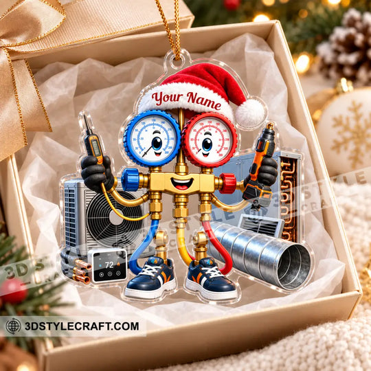 HVAC Tech Home Decor, Christmas Ornament, Personalized Ornament style option 4