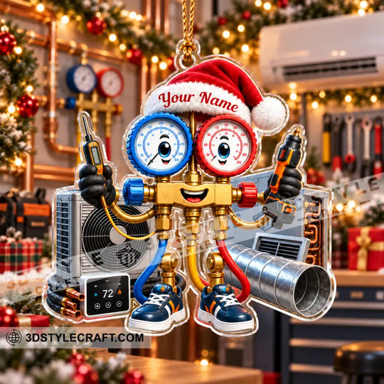 HVAC Tech Home Decor, Christmas Ornament, Personalized Ornament style option 2