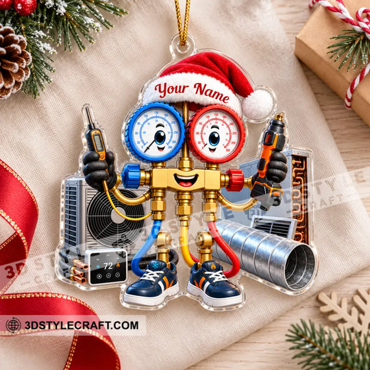 HVAC Tech Home Decor, Christmas Ornament, Personalized Ornament style option 3