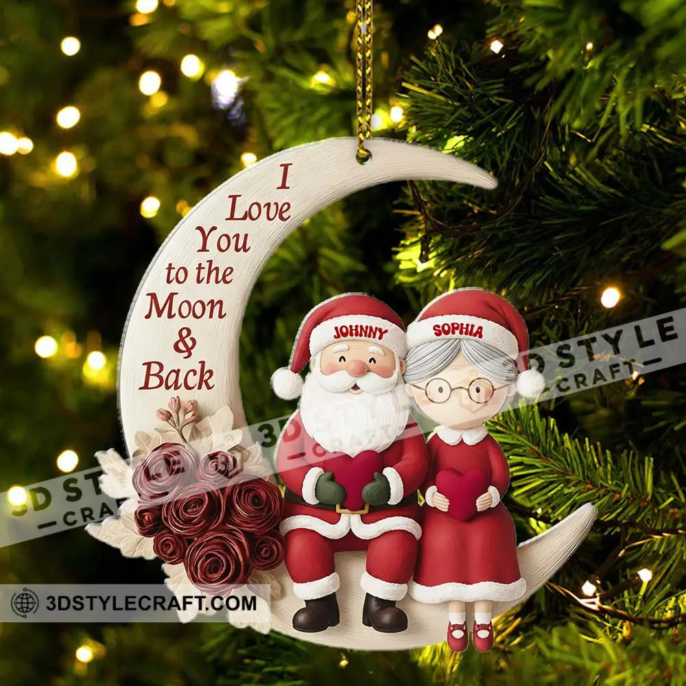 I Love To The Moon And Back Christmas Home Decor Christmas Ornament Personalized Ornament Ornament