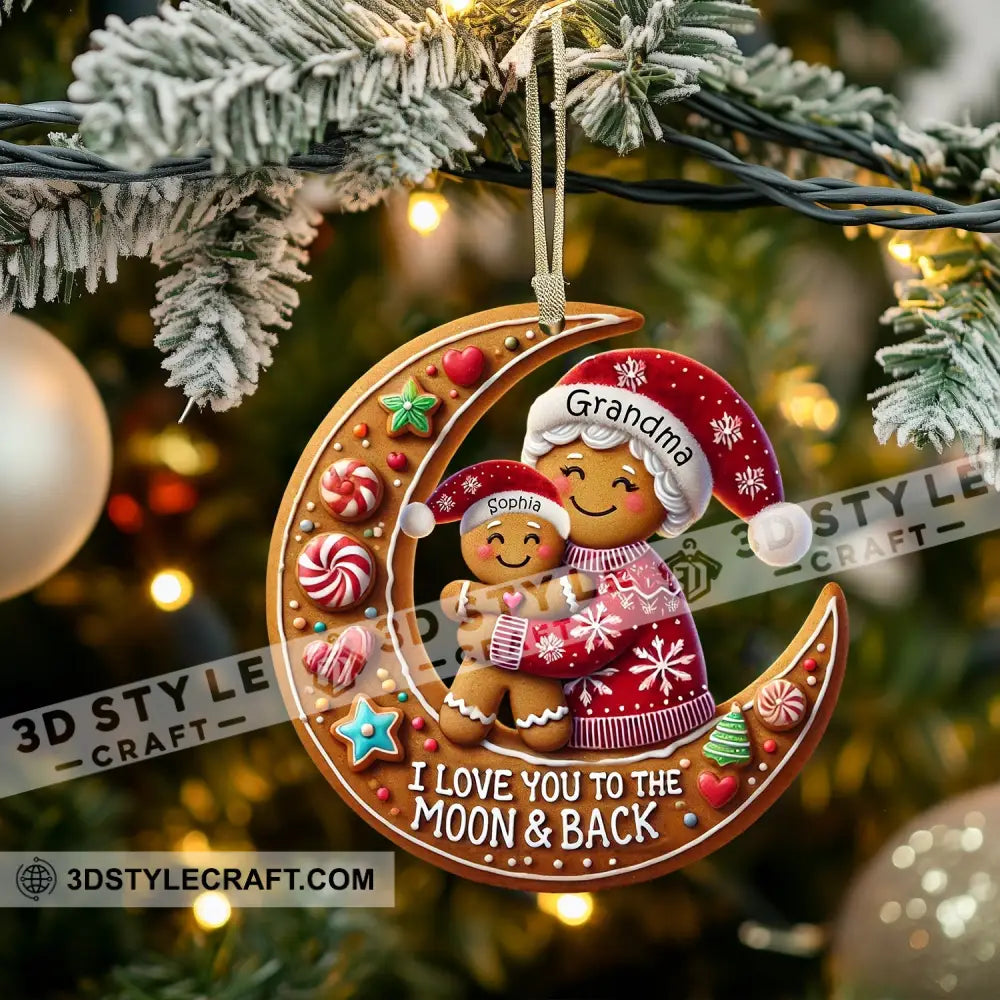 I Love You To The Moon And Back Home Decor Christmas Ornament Personalized