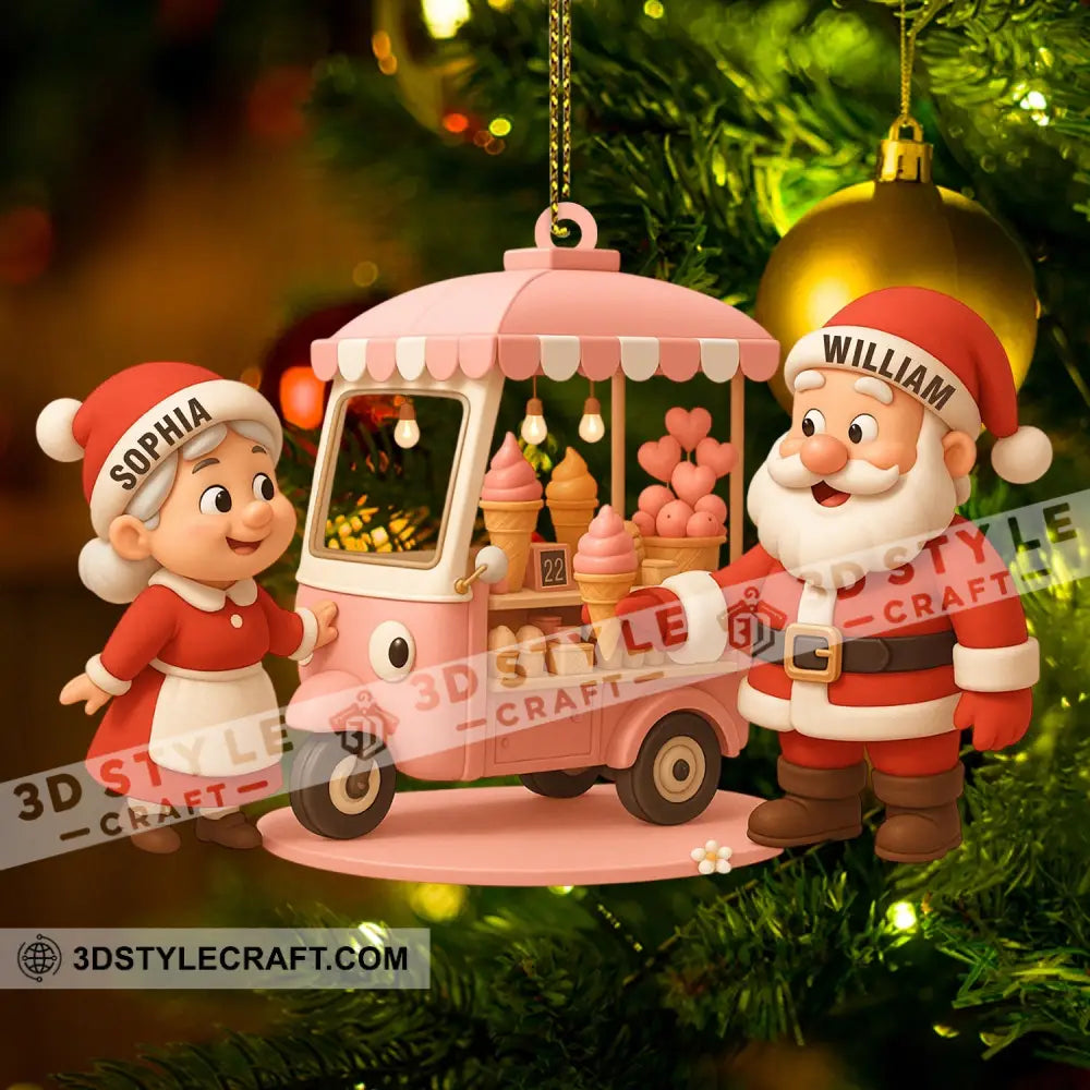 Ice Cream Santa Car Home Decor Christmas Ornament Personalized Ornament Ornament