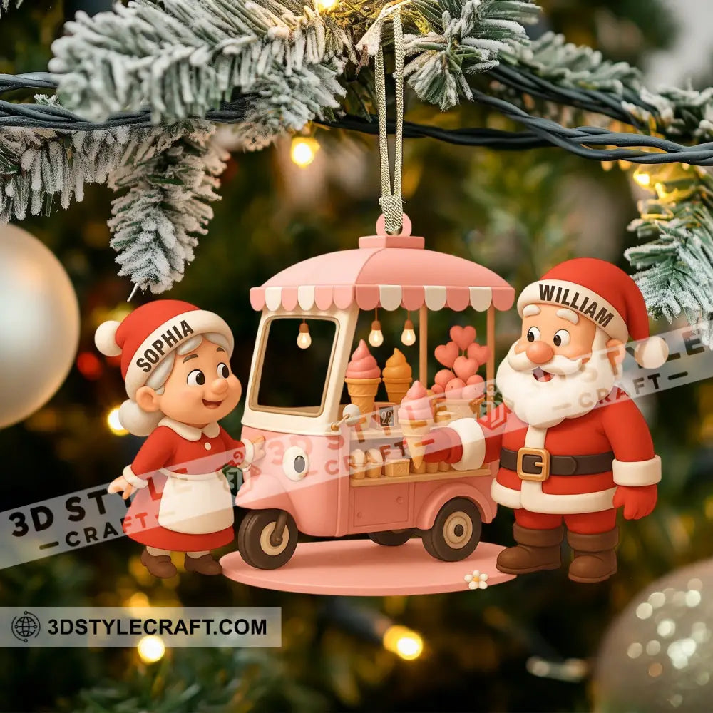 Ice Cream Santa Car Home Decor Christmas Ornament Personalized Ornament Ornament
