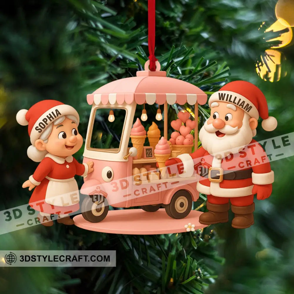 Ice Cream Santa Car Home Decor Christmas Ornament Personalized Ornament Ornament
