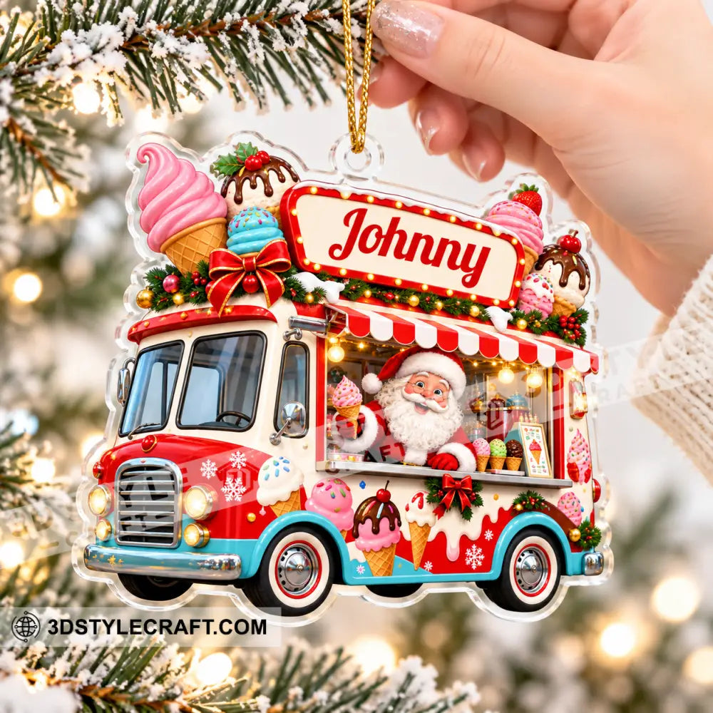 Ice Cream Santa Home Decor Christmas Ornament Personalized Ornament - Ornament
